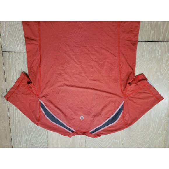Lululemon Large Gym T Shirt Performance Vent Mesh Panels Stretch Rust Color - Picture 6 of 7